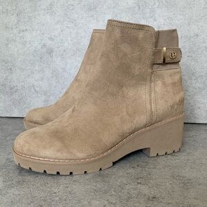 Giani Bernini Tan Memory Foam Vedaa Wedge Mushroom Microsuede Bootie 8